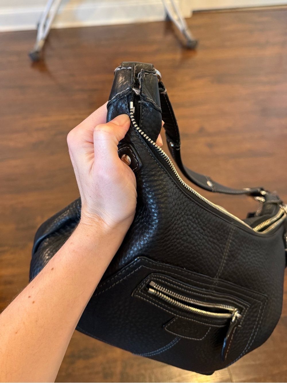 Coach Black Penelope Pebbled Leather Hobo Shoulder Bag - Picture 7 of 7